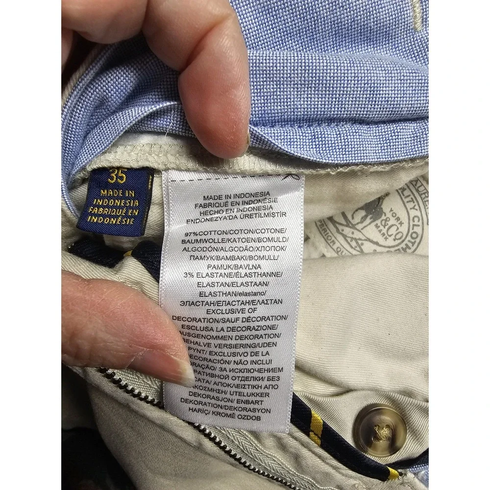 Vintage Polo Ralph Lauren Shorts Mens 35 Beige Classic Fit Chino Casual Preppy‎